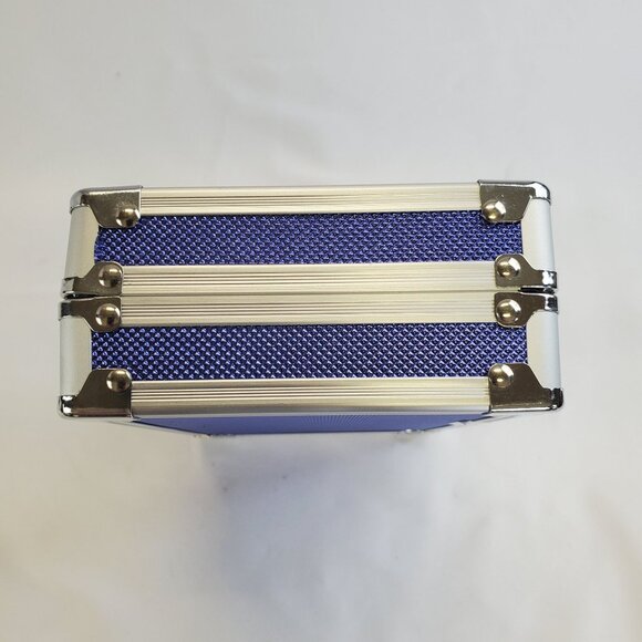 Vaultz Locking Supplies Pencil Box Carrying Case Blue Silver - Picture 5 of 9